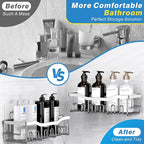 5-Pack Rustproof Stainless Steel Shower Caddy – No Drill Adhesive Bathroom Organizer with Large Capacity, Spacious Shower Shelves for Inside Shower, Kitchen & Home Decor Storage-XL Size