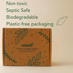 Natural Toilet Bowl Cleaner Strips, Unscented, Eco-friendly, Non-toxic, Septic Safe, Removes Odors & Stains, Plastic-free, Toilet Bowl Cleaner for Quick and Easy Cleaning (180 count)