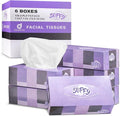 Facial Tissues, 2 Ply White - 130 Per Box, Car and Travel, Face Tissue 7.5" x 7.1", (Pack of 6) Tissue Box