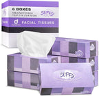 Facial Tissues, 2 Ply White - 130 Per Box, Car and Travel, Face Tissue 7.5" x 7.1", (Pack of 6) Tissue Box