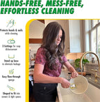 Libman Dishmatic I-Stand Dish Wand Kit, Kitchen Cleaning Scrub Brush with Handle and Soap Dispenser for Scrubbing and Washing Dishes, Refillable Standing Dispensing Scrubber Brushes, 3 Sponge Refills