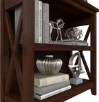 Bush Furniture Key West Small 2 Shelf Bookcase in Bing Cherry, Compact Home Organizer, Vertical Storage Solution, Bookshelf for Office or Living Room