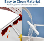 Window Squeegee, 2 Pack Shower Squeegee for Glass Doors Bathroom Mirror Windows Cars and Tile Walls, Silicone Plastic Squiggy Cleaner Tool 12 inch (Grey+Green)