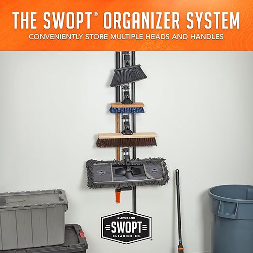 SWOPT 10” Premium Multi-Surface Scrub Brush Head — Cleaning Head Interchangeable with All SWOPT Cleaning Products for More Efficient Cleaning and Storage — Clean Driveways, Decks, and Siding