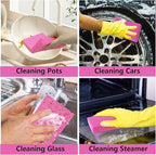 Cellulose Sponges, Large Size 4" x 6" x 1" - Heavy Duty Scrub Kitchen Sponge, Clean Tough Messes Without Scratching Kitchen Cleaning Pads, Pop Up Eco DIY (6 Pack), Pink
