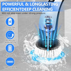 8 - in - 1 Electric Spin Scrubber, Cordless Cleaning & Shower Scrubber with Adjustable Handle, IPX7 Waterproof for Bathroom, Tile, Car, Kitchen, Floor, Tub | 8 Brush Heads, Powerful Horsepower