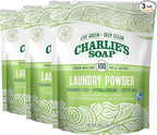 Charlie’s Soap Laundry Powder (100 Loads, 3 Pack) Hypoallergenic Deep Cleaning Washing Powder Detergent – Eco-Friendly, Safe, and Effective