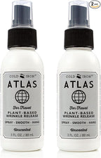 Cold Iron Wrinkle Release Spray for Clothes. Atlas Travel Size 3 fl oz/89 ml. Fragrance Free. Fast, Easy to Use Ironing Alternative. Spray, Smooth, Hang. Award Winning for People on The Go