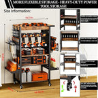 Heavy-duty metal tool organizer,Premium thickened wood panels,tool organizer 5 Layers + 5 Side Hooks Integrated Design Tool Organizers and Storage