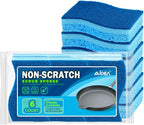 AIDEA Sponges Kitchen, Non-Scratch Scrub Sponge, 6Count, Sponges for Non-Stick Cookware, Kitchen Sponge for Dishes, Cleans Fast Without Scratching, Cleaning Power for Kitchen, Bathroom, Household