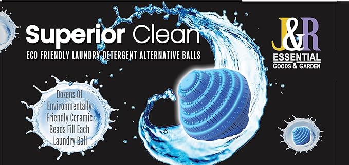 J&R ESSENTIAL Laundry Balls Set, Eco-Friendly Super Washing Machine Laundry Ball, All Natural Washer Ball Laundry Detergent Alternative, Household Can Be Reused 1000 Washings (Unscented)