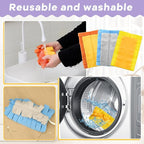 Zubebe 6 Pcs Duster Refill Reusable Fleece Duster Refills Feather Flat Dusters Multi Surface Washable Cleaning Pads Tools for Home, Blinds, Car, Pet, Furniture, Fans (Stylish Color)