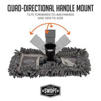 SWOPT 12” Microfiber Dust Mop Head w/Refill — Cleaning Head Interchangeable w/All SWOPT Cleaning Products for Efficient Cleaning & Storage — Mop Provides Lint-Free Cleaning for Wood, Laminate, Tile