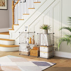 C&AHOME Wire Cube Storage, 6 - Cube Organizer Metal C Grids, Modular Shelves Units, Closet Organizer, Ideal for Home, Office, Living Room, 36.6”L x 12.4”W 36.6”H, Silver Gray UWCS3006G