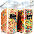 Shazo 2 Pack (6.3L / 213OZ) EXTRA Large Airtight Food Storage Cereal Containers for Bulk Food Storage BPA-Free Plastic Container, Pantry Organization and Canister for Rice, Pasta, Sugar & Flour