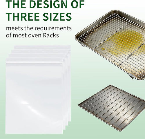 10-Pack Heavy Duty Oven Rack Cleaning Bags,19.7 * 27.5 inch，No Scrub Reusable Leak-Proof Soaking Bags for Grill Grates，Universal Fit for Oven Racks, Griddles and Smoker Grates