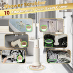 Electric Spin Scrubber, Battery 2.5H with Extra-Long Runtime, 10 Brush Heads, IPX7 Waterproof Power Shower Scrubber with Long Handle, 2 Speeds Cordless Cleaning Brush for Bathroom Bathtub
