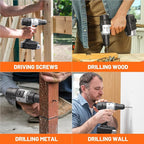 Litheli 20V Cordless Drill Driver, 1/2" Keyless Chuck, 2-Speed Electric Power Drill with 21+1 Torque Settings, Max 443 In-lbs, Battery Powered Drill for DIY, Woodworking & Home Projects