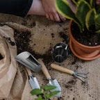 Happyyami 3pcs Bonsai Shovel Stainless Steel Garden Hand Metal Spade Shovel Bucket Spade Potted Planting Potting Cup for Home Gardening Silver