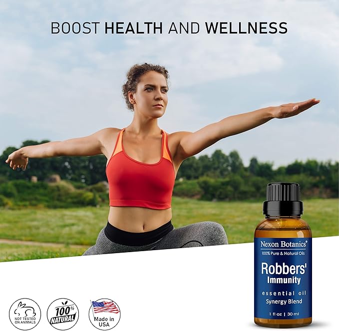 Robbers' Immunity Essential Oil Blend 30 ml - Immune Boost Aromatherapy for Diffusers - Natural Shield Against Impurities - Nexon Botanics