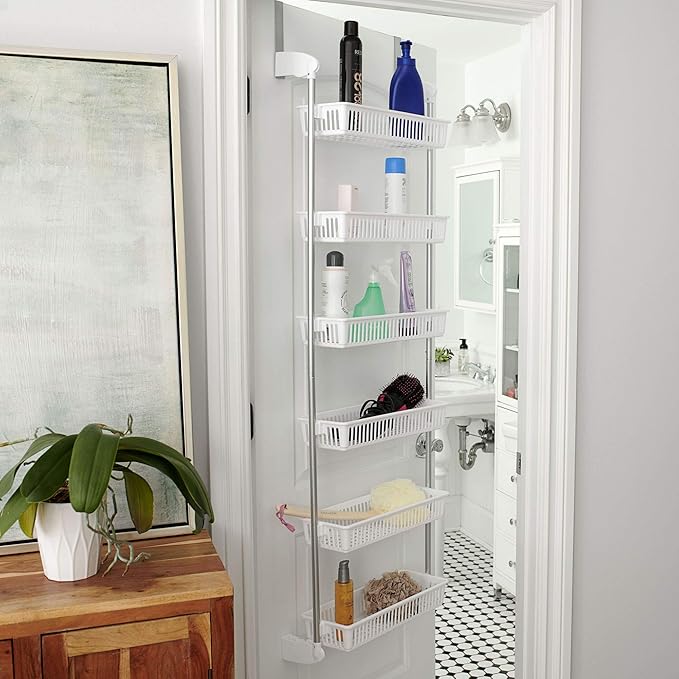 Household Essentials White 6-Tier Basket Over-The-Door Organizer