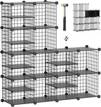 Wire Cube Storage Organizer, 12 Cubes Converted into 14 Cubes, Sturdy Metal Grids Storage Shelf Closet Shelving Units and Storage, Shelves for Bedroom LIvingroom Office