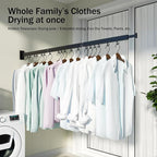 Clothes Drying Rack for Laundry,Wall Mounted Clothes Hanger Rack,Folding,Retractable,Collapsible(J Shape Hooks)
