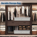 Supowin Underbed Storage Containers Bin with Lids, Large Under Bed Storage Organizer Box with Handle, Foldable Under the Storage Bags for Organizing Clothes, Shoes, Blankets, Pillows