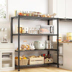 REIBII 35.5" W Wire Shelving Storage Shelves Metal Shelves Heavy Duty Shelving, Adjustable Garage Storage Wire Shelf Pantry Shelves for Kitchen Rack, Bedroom, 35.5''W x 14''D x 59''H
