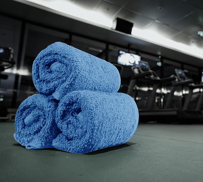 Utopia Towels 12 Pack Cotton Washcloths Set - 100% Ring Spun Cotton, Premium Quality Flannel Face Cloths, Highly Absorbent and Soft Feel Fingertip Towels (Electric Blue)