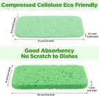 100 Pcs Kitchen Sponge Bulk Natural Sponges for Dishes Compressed Sponges Wood Pulp Cleaning Sponge Without Scratching for Kitchen Bathroom, 3.9 x 2.4 x 0.4 Inch (4 Colors)