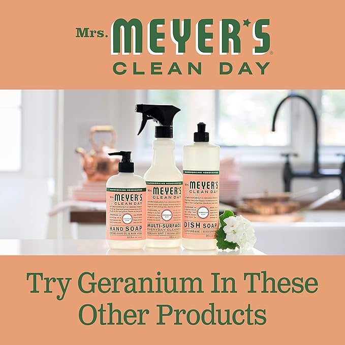 MRS. MEYER'S CLEAN DAY Liquid Dish Soap, Biodegradable Formula, Geranium, 16 Fl. Oz
