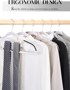 HOUSE DAY Quality Plastic Hangers 30 Pack, Non Slip Plastic Clothes Hangers White, Ultra Thin Hangers with 360° Swivel Hook, Heavy Duty Coat Hanger Space Saving, Ideal for Suits, Shirts, Pants