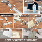 HOMTOYOU Wet Mop for Floor Cleaning: Microfiber Spray Mop with 4 Washable Pads for Cleaning Home Kitchen Multi-Surface Floors - 1Pcs 400+ML Refillable Bottle