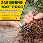 Garden Helper Triple Claw Root Hook for Plants - Bonsai Repotting Tool - Heavy Duty Hardened Steel Blade with Ergonomic Wood Handle