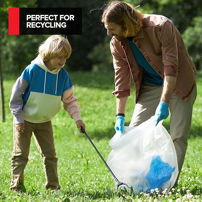 Stock Your Home 55-60 Gallon Clear Trash Bags (150 Pack) – Disposable Leak-Resistant Garbage Can Liners for Office, Bathroom, Deli, Produce, Dog Poop, Cat Litter