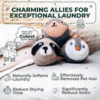 No More Dryer Sheets! Reusable Wool Dryer Balls XL 6-Pack - Reduces Static, Cuts Dry Time, & Softens Naturally