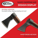 SZCO Supplies 18” Hand Forged Wood Handled Carbon Steel Slavic Style Chopping Axe, Brown (242601)