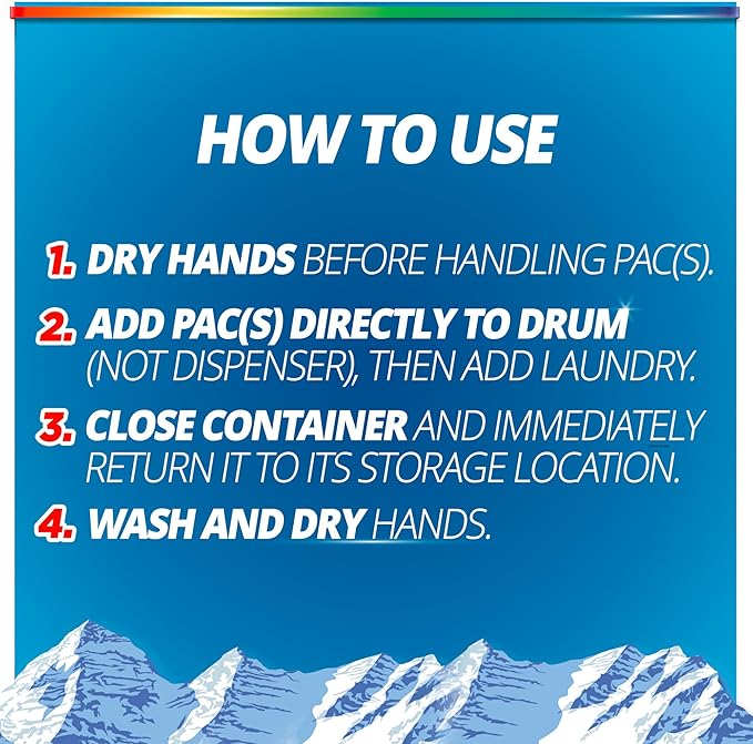 Purex 4-in-1 Laundry Detergent Pacs, Mountain Breeze, 66 Count, Brightening and Whitening, Powerful Clean, Tough on Stains, Boost of Freshness