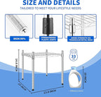 YSSOA 1-Tier Shelving Unit, 15" W x 13.8" D x 15" H Wire Metal Stackable Storage, Chrome