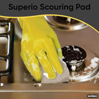 Superio Scouring Pad Pack of 12 - Non-Scratching Natural Sisal Cleaning Scrub Pads, Eco-Friendly Resuable Kitchen Scrubbing Pads