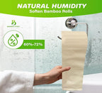 Eco Toilet Paper, 12 Rolls, 3-Ply, 300 Sheets, 100% Unbleached Bamboo, Chemical-Free, PFAS-Free, Vegan, Plastic-Free, Plant-Based Tissue, FSC Certified, Gentle, Strong & Sustainable