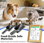 Food Scoop 2 PACK,2 Cup Capacity Dog Food Scoop With Measuring Lines For Dog, Puppy and Cat Coffee Bean Flour Scoop (Small & Large Black)