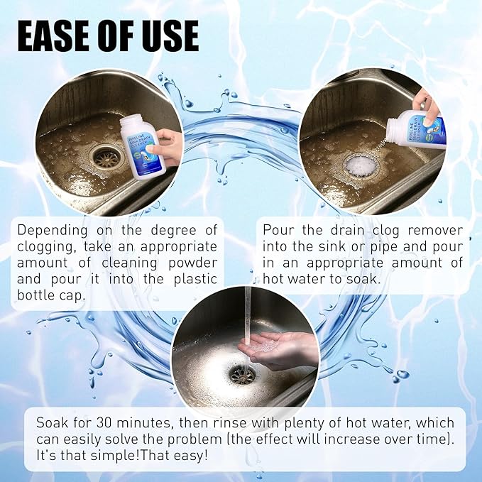 Pipeline Dredging Agent Sink Drain Cleaner - Powerful Quick Cleaning Drain Toilet Cleaner Tool, Unclog Toilet Clog And Kitchen Sink Pipe Unblocker Powder (1pc)