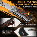 TIVOLI Camping Axe, Lion - Patterned Survival Hatchet with Nylon Sheath, High Carbon Steel Blade Compact Outdoor Bushcraft Axe with Ergonomic Wood Grip, Camping Gear for Hiking, Chopping, Hunting