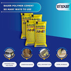 Bauer Instant Polymer Cement 4-Pack, Ready-to-Use Alternative to Mortar & Adhesives - Versatile for Concrete Crack Repair, Stone Tile Crack Repair & Brick Repair, Convenient, Durable & Easy to Store