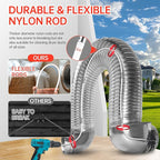 Dryer Vent Cleaner Kit, Bluesea 33-Piece Omnidirectional Dryer Cleaning Kit Include 50 Feet Dryer Vent Brush, Upgrade Noiseless Dryer Lint Vacuum Attachment, Lint Trap Brush, Vacuum & Dryer Adapters