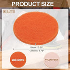 uxcell 8Pcs Scrubber Scouring Pad, 5 Inch 2000 Grits Drill Power Brush Hoop and Loop Scrub Pads Discs Polishing Pad for Household Furniture Automotive Cleaning, Orange
