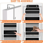 WISELIFE Over The Door Organizer Storage 4 Shelves Large Capacity Hanging Bedroom Storage Solution with 6 Side Pockets for Dorm Bathroom Pantry Nursery and Baby Essentials Holds up to 40 Lbs (Black)