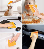 KitchLife Microfiber Cleaning Cloth Roll, 100 Pack - Tear-Away Microfiber Paper Towels, Lint-Free, Reusable, Washable for Kitchen, Car, Dishes, and Sensitive Surfaces (Tangerine Yellow)